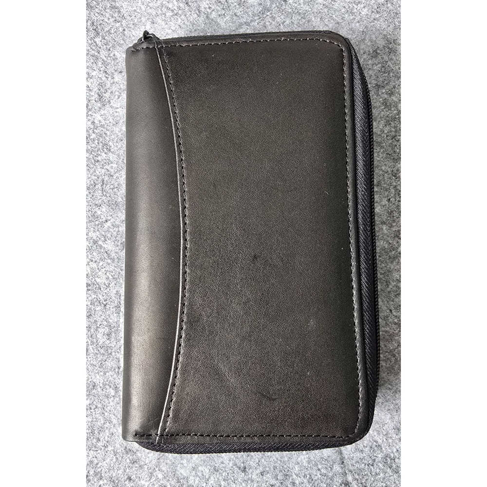 Vintage Y2K Wilsons Leather Zip-Around Planner Organizer Black 90s NIB